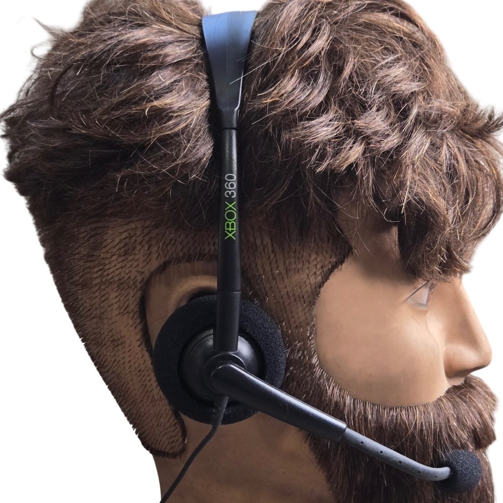 Microsoft Xbox 360 Wired Live Chat Headset Microphone Black OEM Original Tested